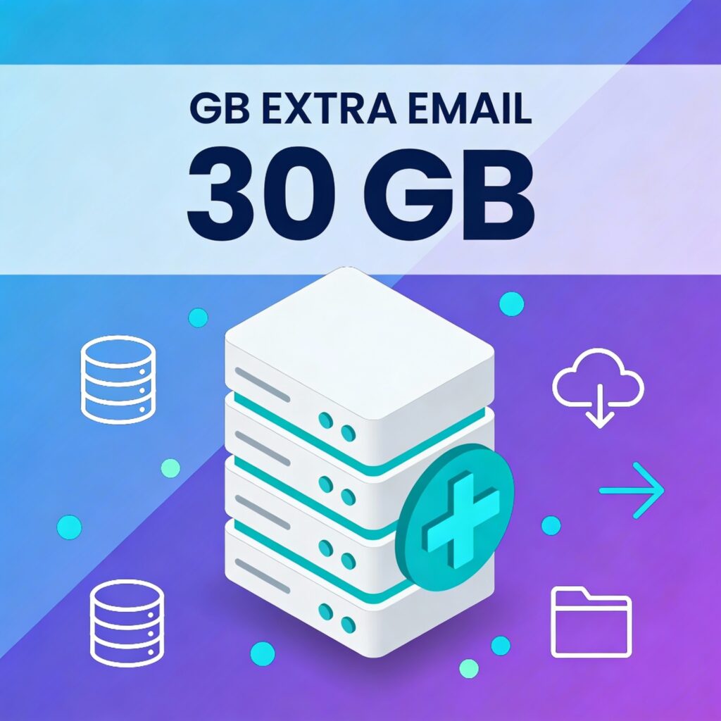 Espacio extra email 30GB - Suscripción de ampliación de almacenamiento adicional de 30GB para correo corporativo