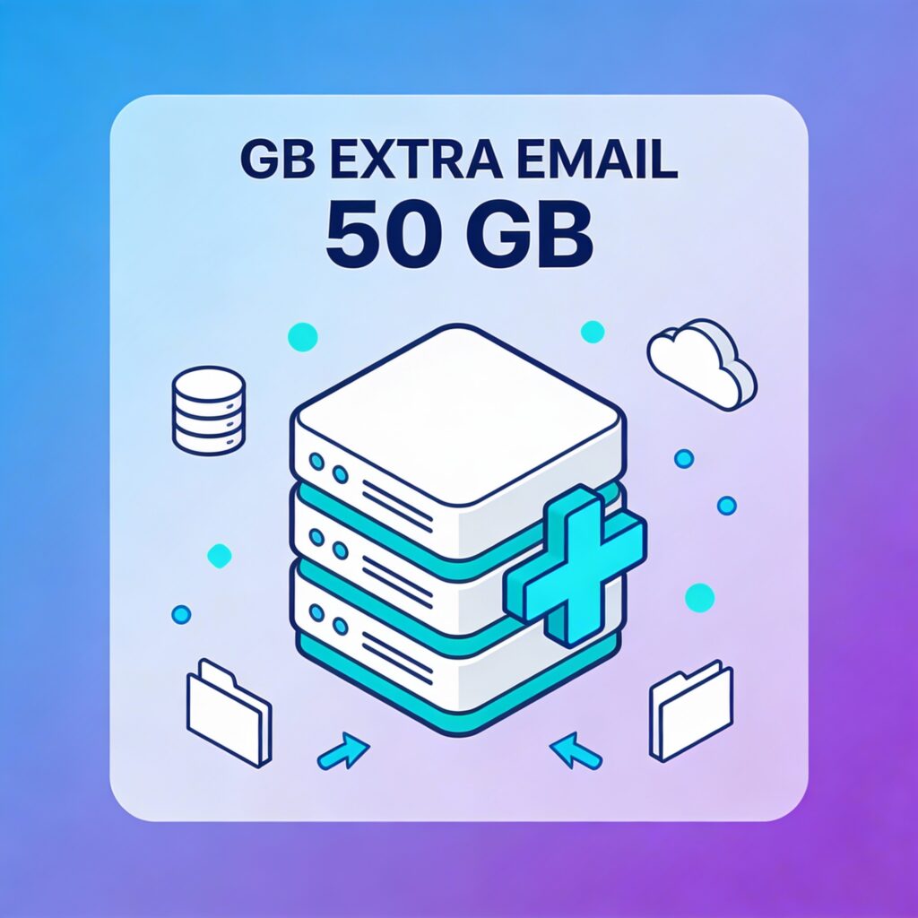 Espacio extra email 50GB - Suscripción premium de ampliación de almacenamiento adicional de 50GB para correo corporativo
