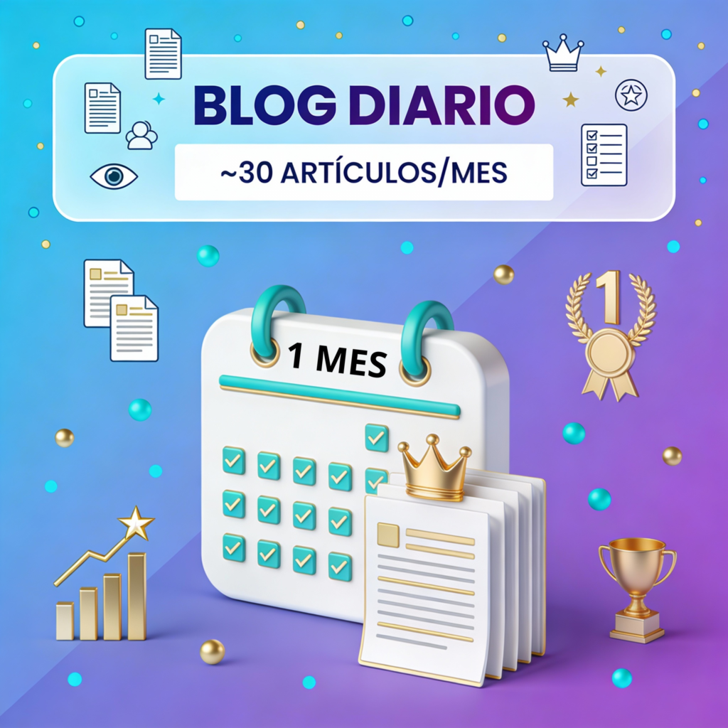 Servicio de blog diario - Suscripción mensual o anual con publicación diaria de contenidos para máxima visibilidad y autoridad de marca