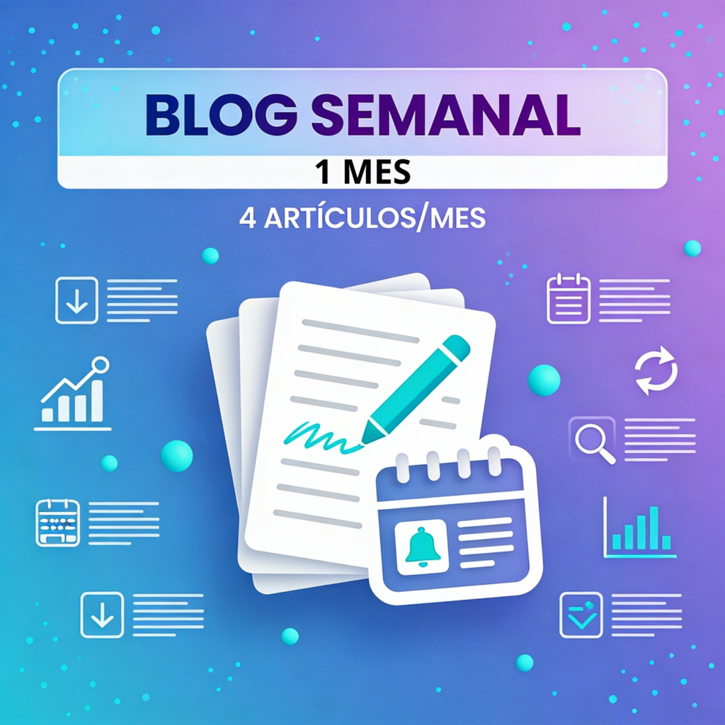 Servicio de blog semanal - Suscripción mensual o anual con 4 artículos al mes optimizados para SEO sobre los servicios del cliente