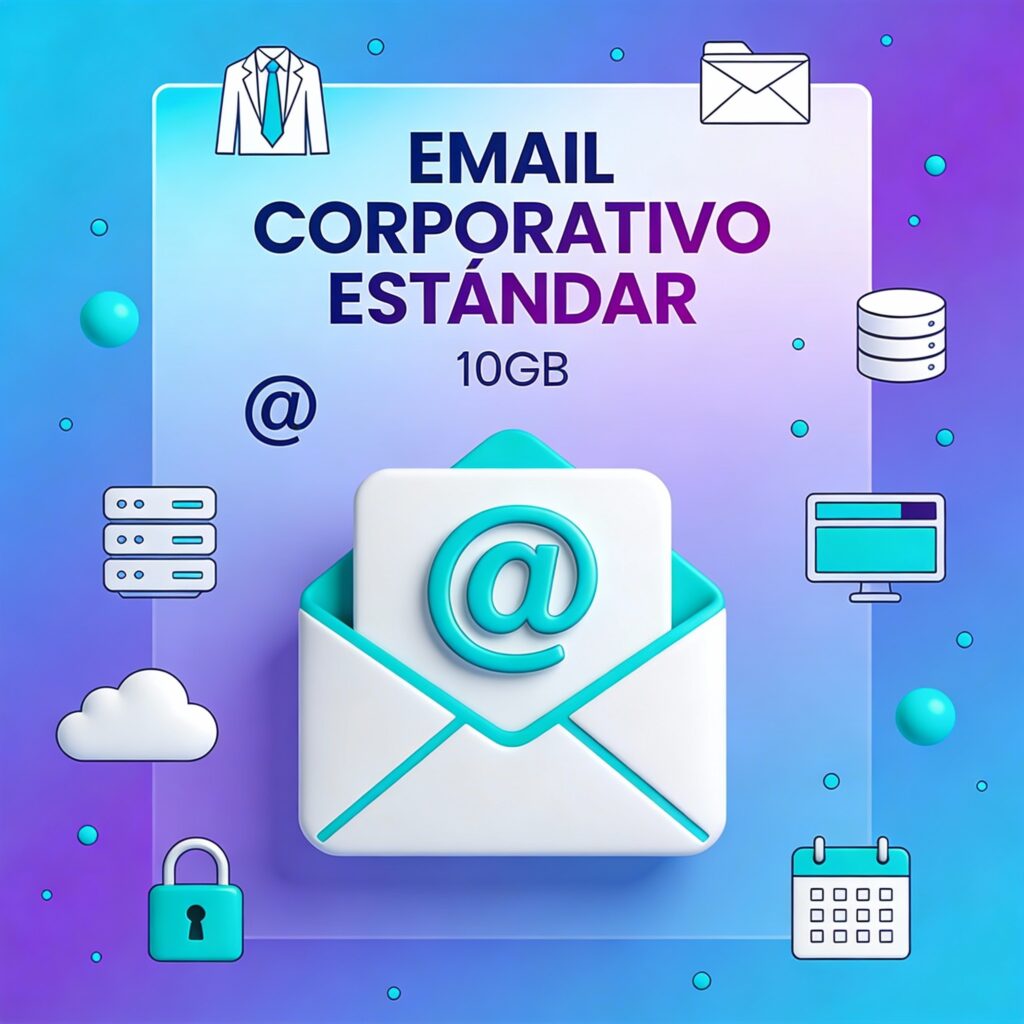 Email corporativo estándar 10GB - Correo profesional con tu dominio, 10GB de almacenamiento y sincronización multiplataforma